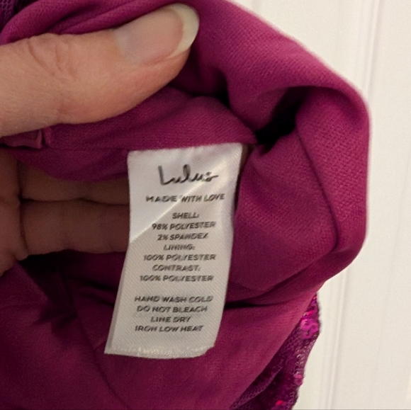 Lulu's XS Long Magenta Sequin Dress - Picture 6 of 7
